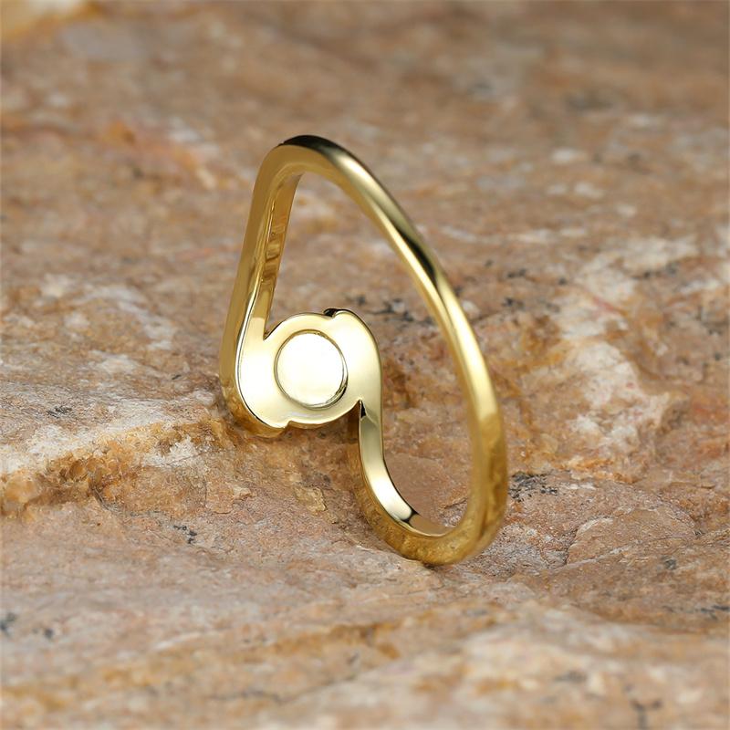 Round Rainbow White Fire Opal Ring Wedding Bands Minimalist Stacking Thin Rings for Women Promise Engagement Ring Bridal Jewelry