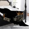 1pc Kings and Queens Lion King Lion Queen Crown Print Flannel Blanket, High-Grade Flannel Blanket, Light -Friendly Warm Blanket
