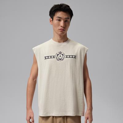Jordan Air Quick Dry Tank Tops Men s Ecru Crew Neck Moderate M
