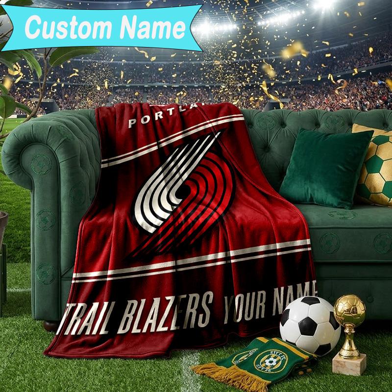 Custom Name Blanket Portland Blazers Artwork Blanket Bedding Blanket for Travel, Camping, Living Rooms, Offices, Sofas, Fan Christmas Gift