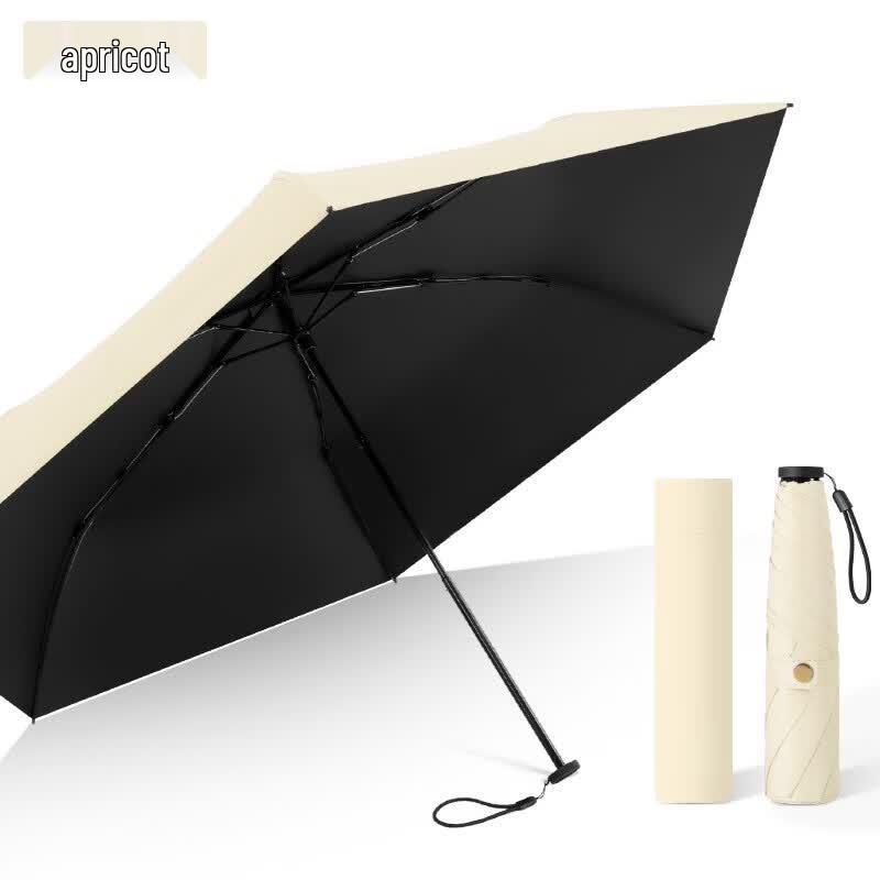 Miling Compact Black Rubber UV Protection Sun/Rain Umbrella
