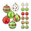 Pack of 12 Christmas Decorations Hand-painted Electroplated Plastic Christmas Ball Christmas Tree Pendant Holiday Decorations