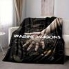 1pc Imagine Dragons Flannel Blanket [Cozy Throw Blanket] For Sofa, Bed, Travel, Camping, Livingroom, Office, Couch, Chair, And Bed