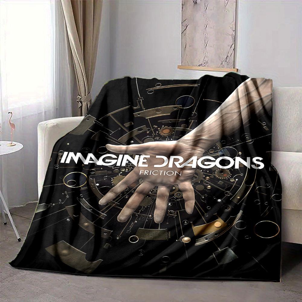 1pc Imagine Dragons Flannel Blanket [Cozy Throw Blanket] For Sofa, Bed, Travel, Camping, Livingroom, Office, Couch, Chair, And Bed