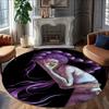 1pc KPop Demon Hunters RUMI5 Print Round Carpet Chair Round Carpet Suitable for Bedroom Living Room Home Decorative Carpet
