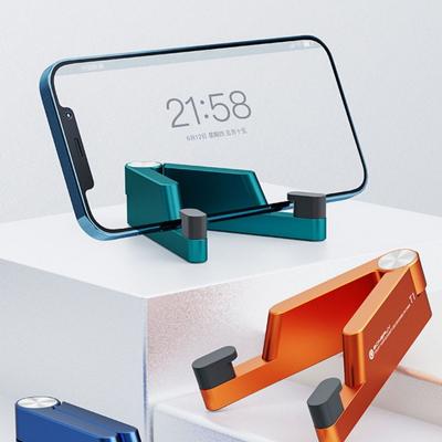 Suporte para celular em formato de V, totalmente em liga de alumínio, dobrável, compacto e portátil