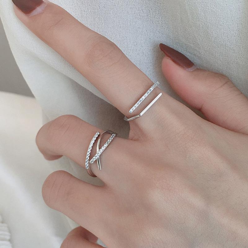 Women's Trendy Geometric Diamond Open Ring - Simple, Cool, and Unique Design