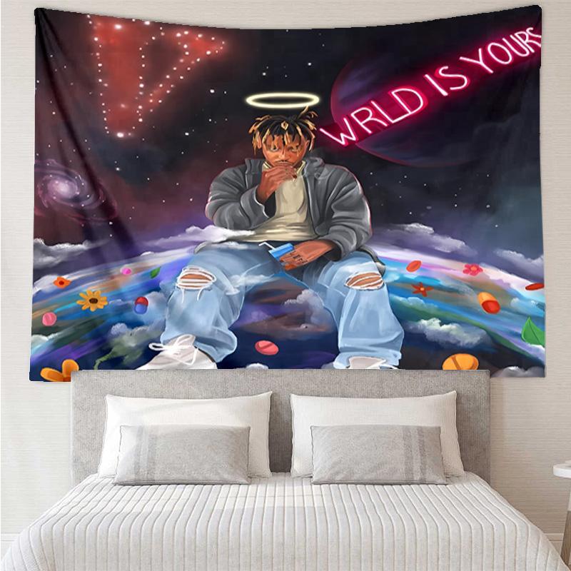 Juice WRLD Tapestry for Bedroom Aesthetic Classroom Tapestries Wall Hanging for Living Room Dorm Office,Ideal Creative Gift