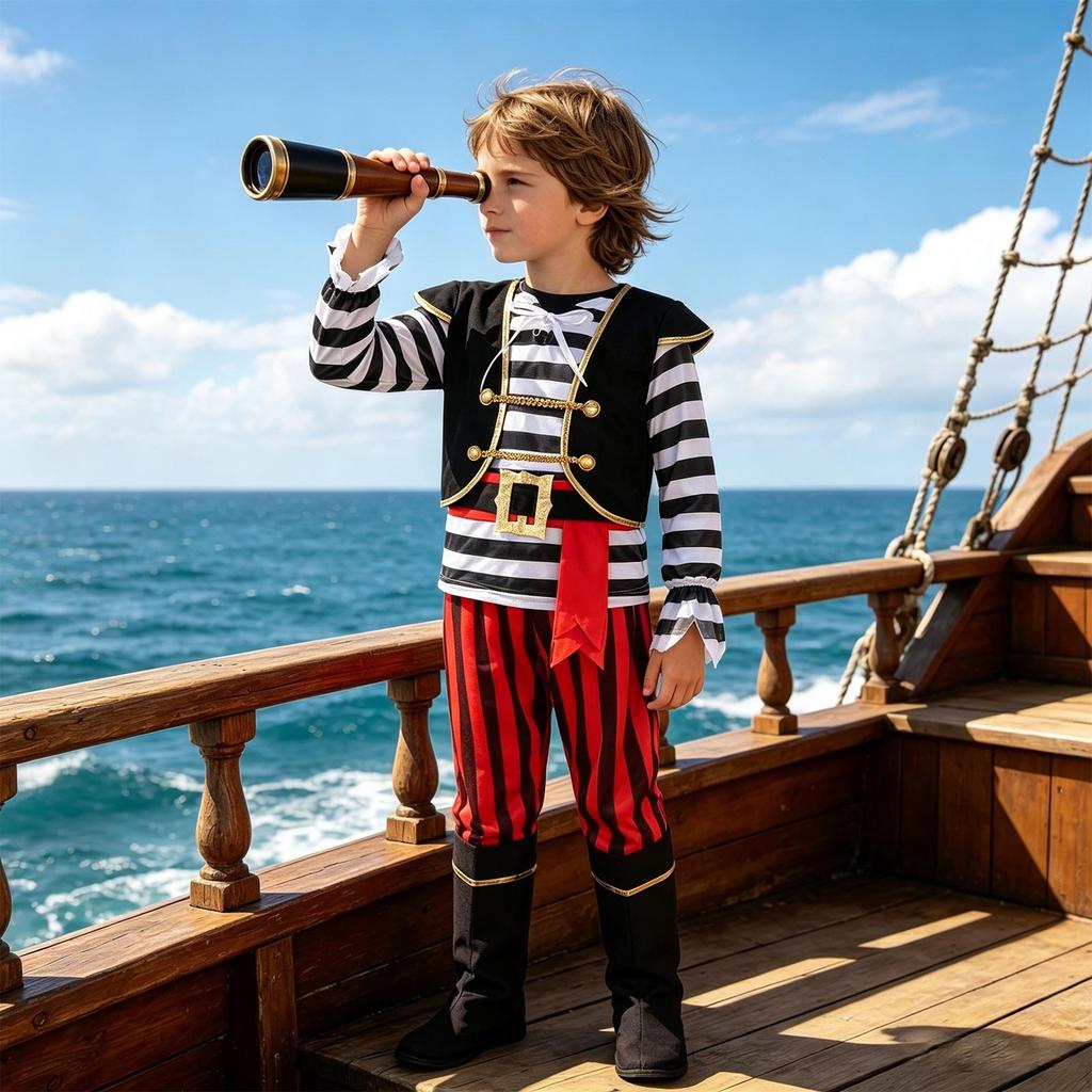 Halloween Pirate Costume Set for Party Performances
