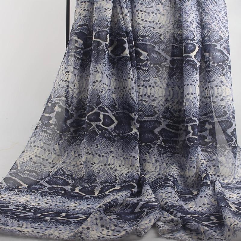 100x150cm 75D Imprimeu Leopard Șifon Material Rochie de Var cu Bretele Protecție Solară Subțire Transparentă Cădere Liberă Material Șifon Fără Șifonare