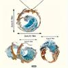 Joyería Inspirada en el Océano Estilo Bohemio Collar de Olas Azules Pendientes y Anillo Ideales Para el Uso Diario y Fiestas Regalo Perfecto Para Ella