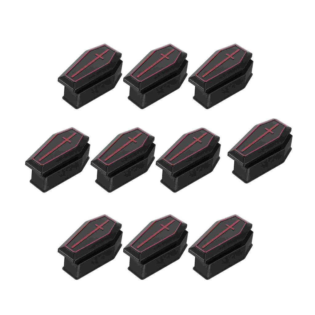 10Pcs Mini Coffin Boxes Halloween Decoration Organizer Vintage Style Handcraft with Lid Jewelry
