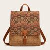 Stylish Vintage Printed Bark Clamshell Backpack Women's Large Capacity Backpack