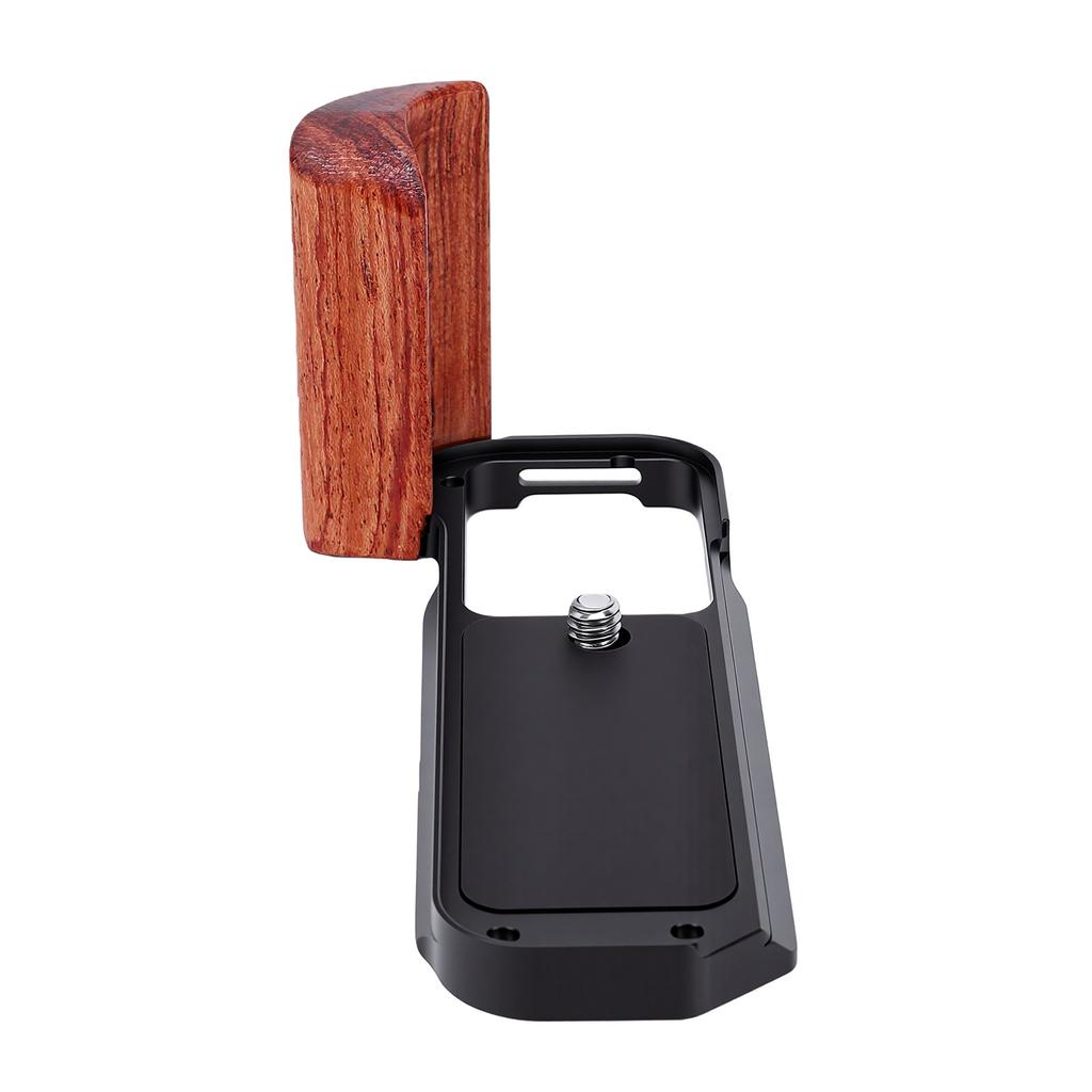Hand Grip L Bracket Fit for Fujifilm XT30III Camera Aluminum Quick Release Plate with Wood Grip 1 4 Inch Thread Hole