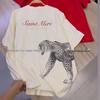 100% Cotton Short Sleeve Women's Hip Hop T-shirt – Trendy Street Style with Cool Graphic Print