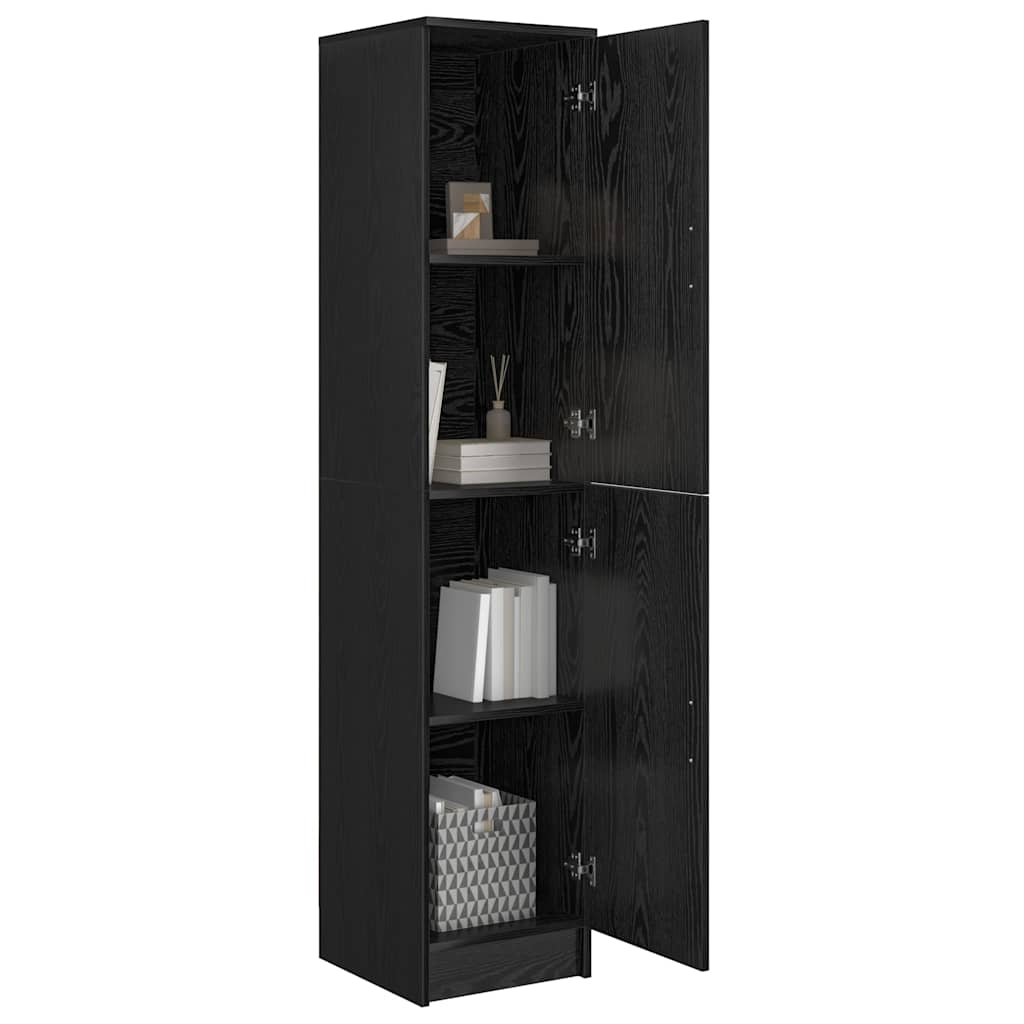 Highboard In Black Oak Look 35 X 39 X 168 Cm