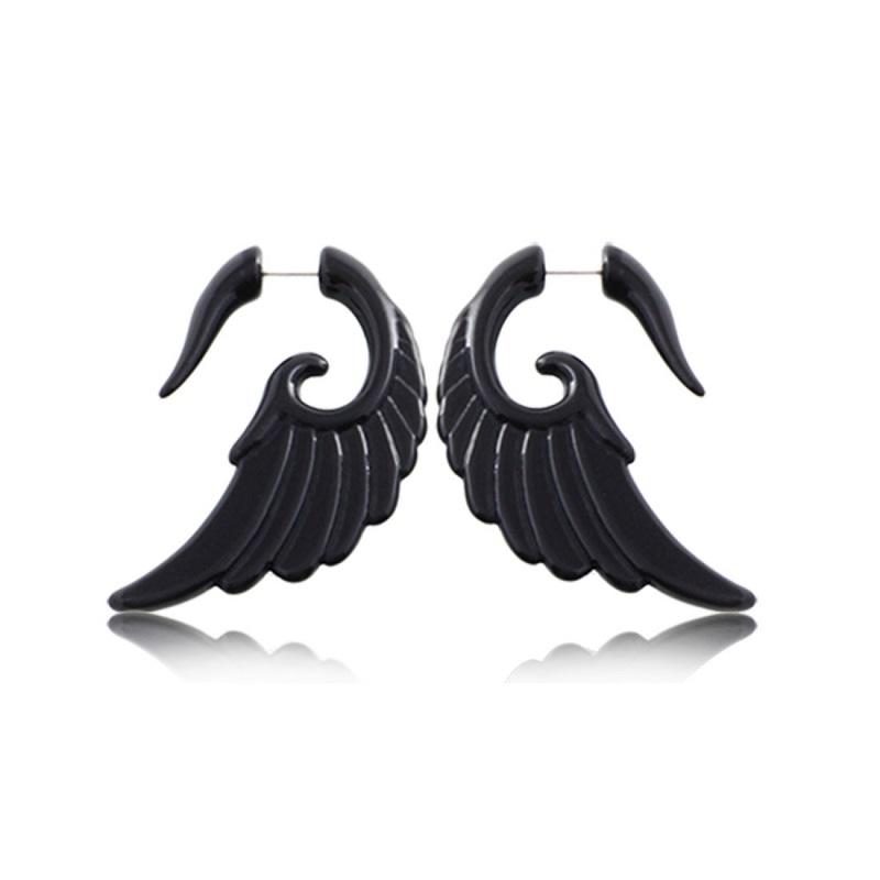 1 Pair Gothic Creative Black-color Acrylic Earrings For Women Men Punk Hip Hop Party Jewelry