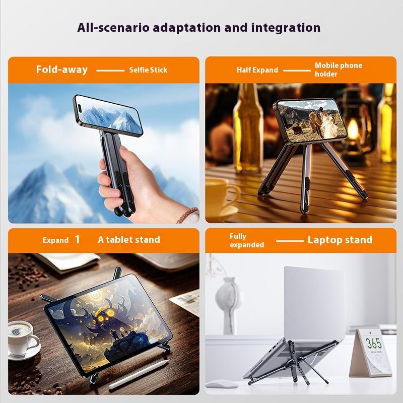 Bærbar Foldbar Skrivebords Notesbog Magnetisk Stand Aluminium Legering Tablet Holder Universel Mobiltelefon Holder Justerbar
