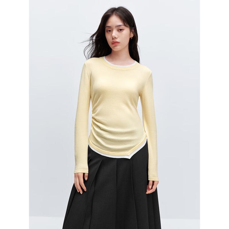 PEACEBIRD Women's Faux Two-Piece Knit Sweater