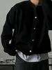 Men's High-End Woolen Cardigan - Round Neck, Autumn/Winter Casual Knitwear