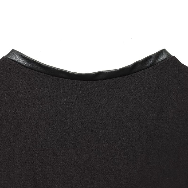 Za Autumn New Women Clothes 2025 Western Style Sleeveless Leather Effect Patchwork Medium Length Dress 5029189