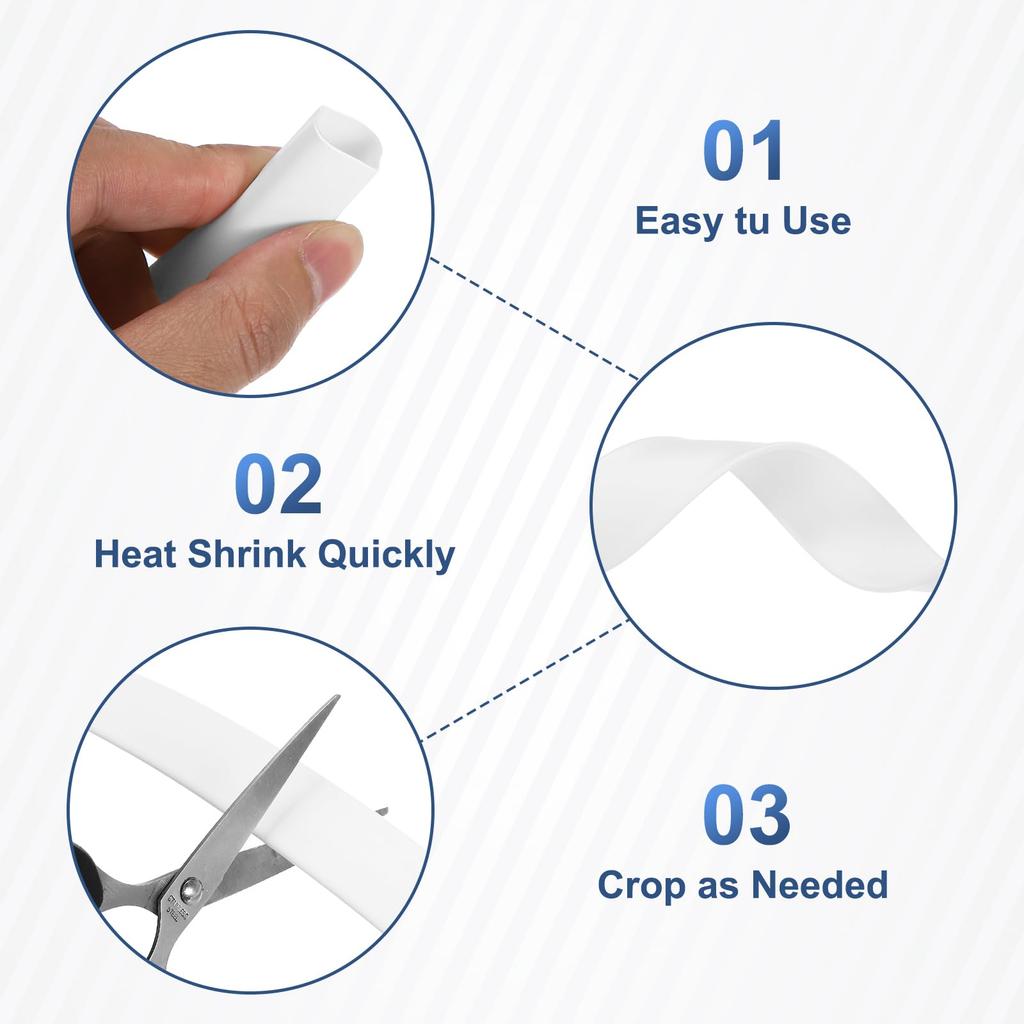 uxcell Heat Shrink Tubing, Inner Diameter 0.5 inches (12.7 mm), Length 9.8 ft (3