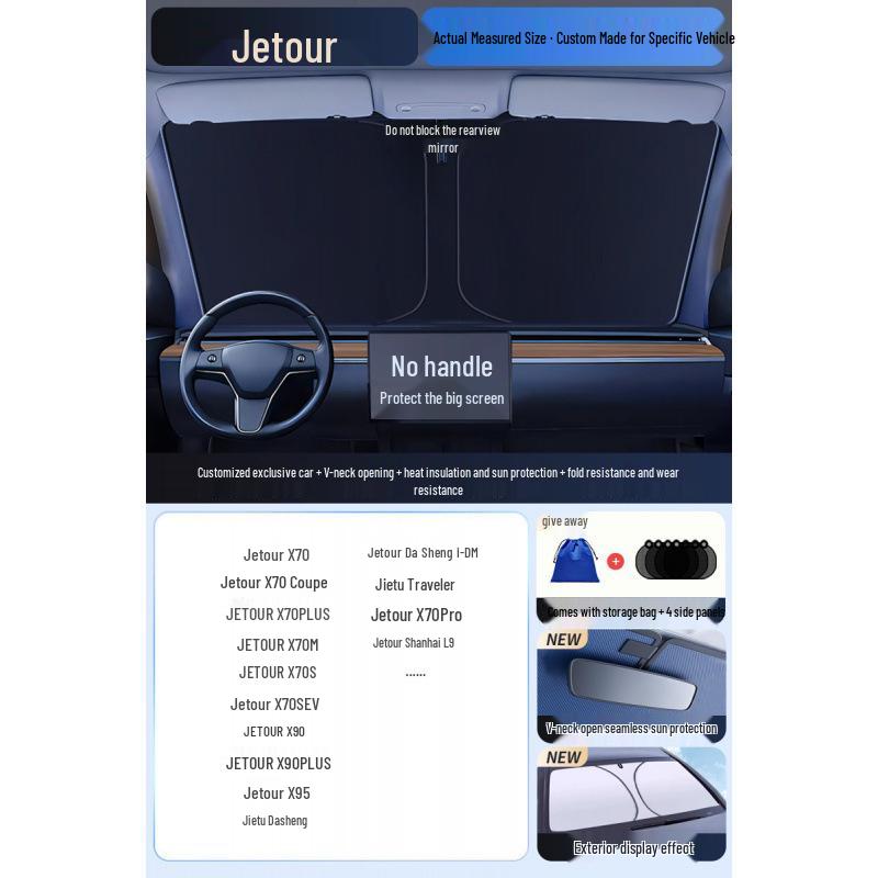 Car Sun Visor Sunshade for Small Windows - Heat Insulation Curtain for Interior Windshield