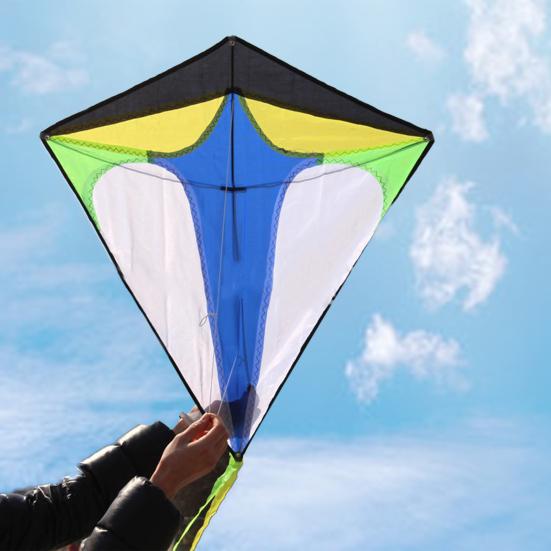 Diamond Kite Eye-catching Easy Installation Polyester Rainbow Outdoor Sports Kite for Children