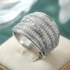 Inele Femei Exquisite cu Zirconiu Alb Încrustat și Contur Trendy Culoare Aur Geometrie Purtare Zilnică Bijuterii de Petrecere Cadou de Aniversare
