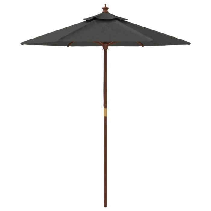VidaXL Parasol de jardin avec mât en bois anthracite 196x231 cm 363161
