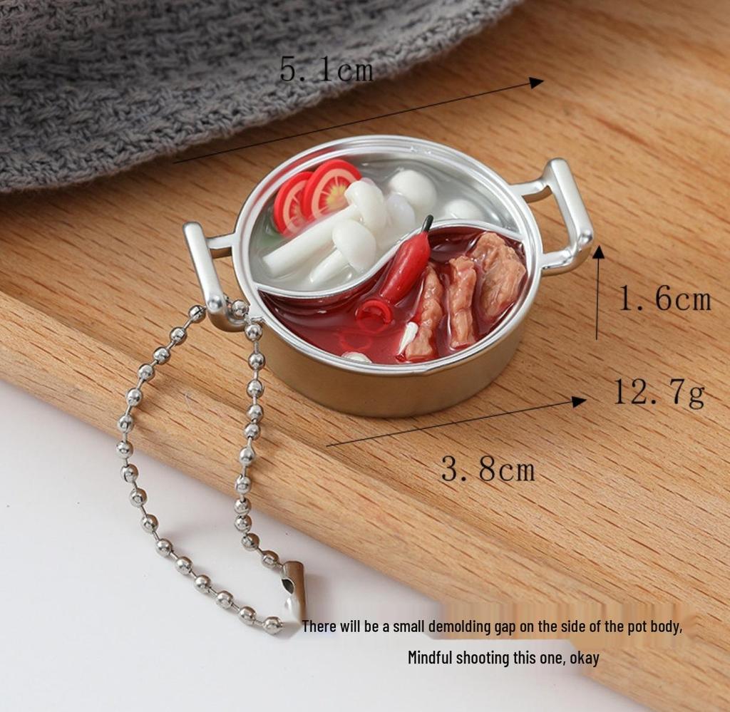 Mini Hot Pot Mala Tang Noodle Bowl Keychain Ornament