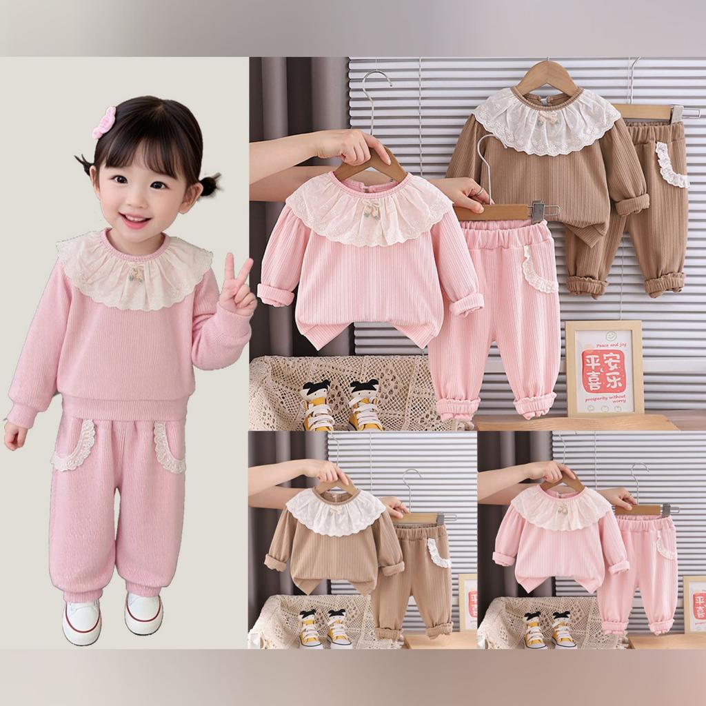 Kids Casual Long-Sleeve Set, Comfortable Daily Wear Outfits