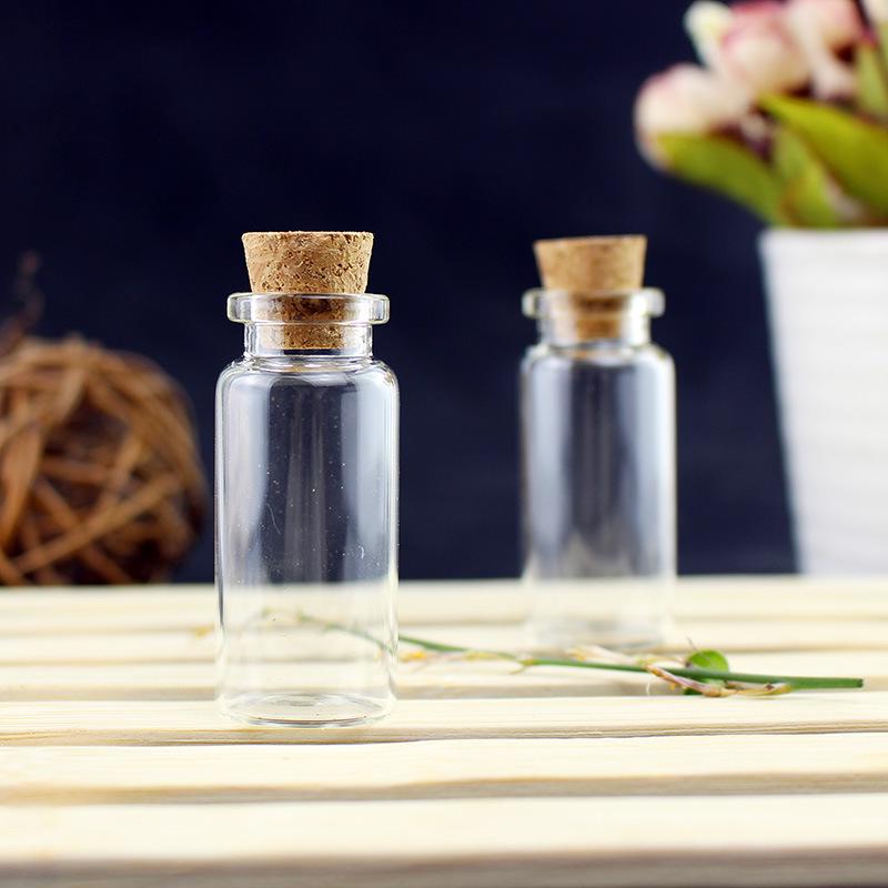 10ML Small Transparent Glass Vials with Cork for Samples and Wishing Bottles