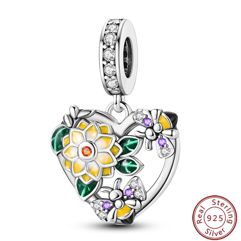 Copper Sincere Emotions Multiple Styles Heart-Shaped Romantic Charms Beads 3Mm Diy Fine Jewelry Making