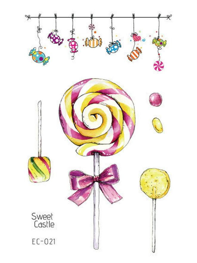 Wasserdichte Niedliche Eis & Donut Tattoo Aufkleber für Kindergeburtstage