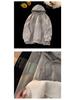 Unisex American-Style Heavyweight Hooded Sweatshirt - Men's Winter Loose Fit Casual Foam Print Top