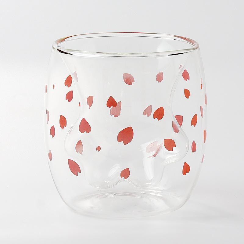 

Cat Claw Cup Double Layered Glass Coffee Cup Cartoon Cute Cat Milk Juice Cup Home Office Cafe Holiday Best Gift 200ml