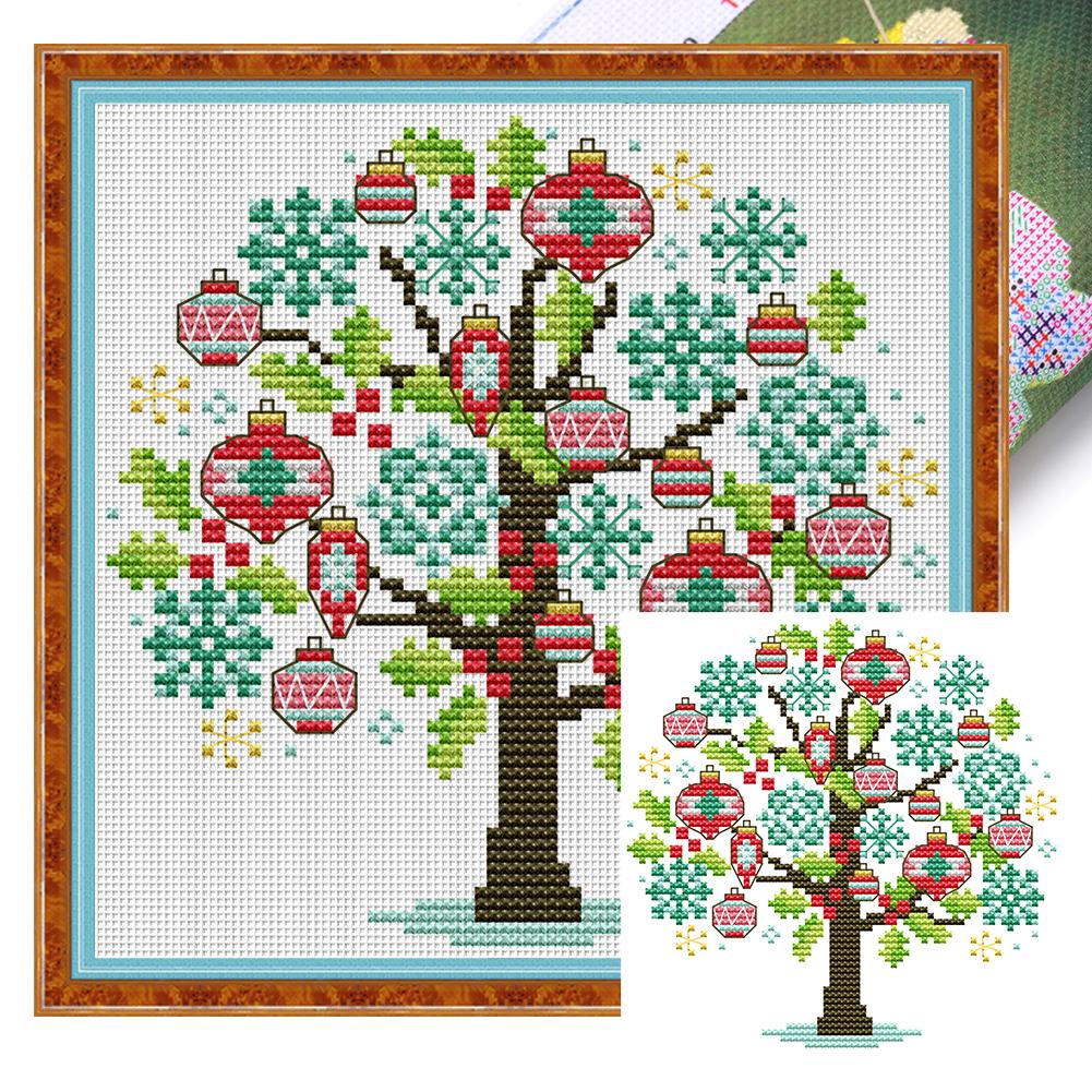 Partial Embroidery Eco-cotton Thread 14CT Printed Tree Cross Stitch Kit
