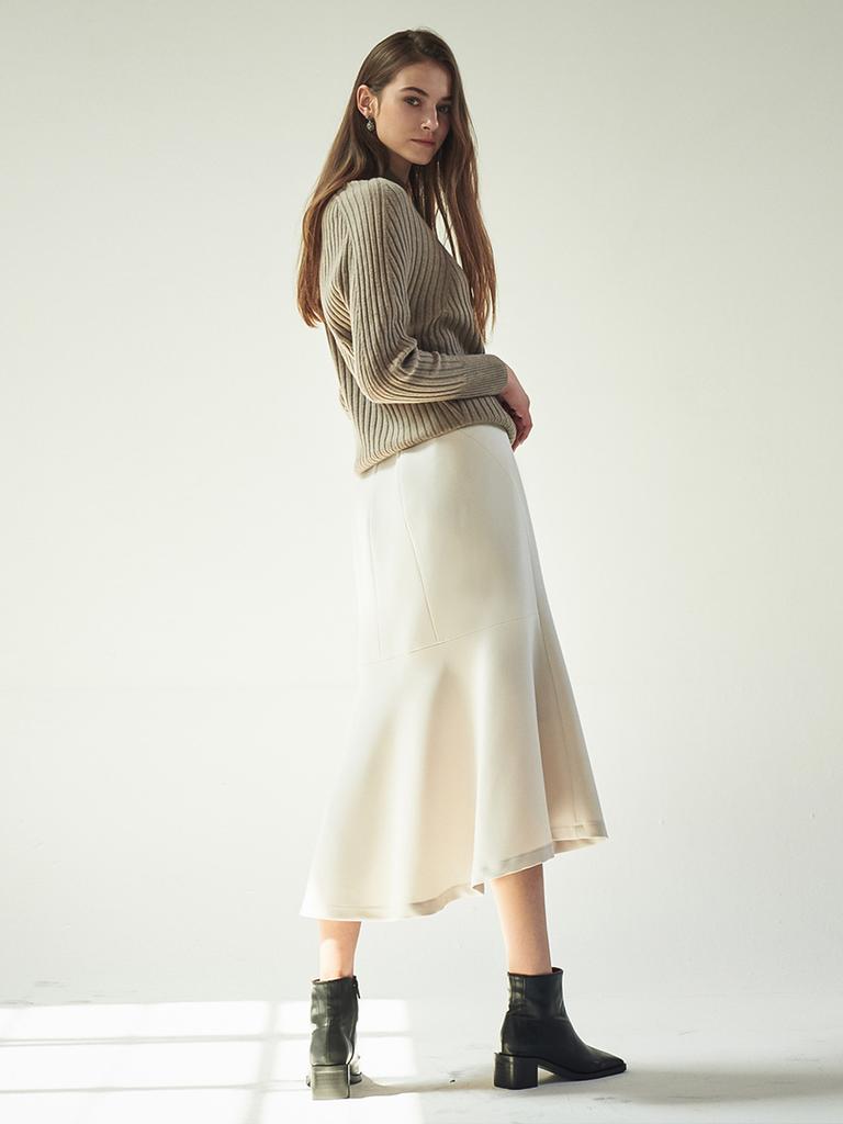ACUD Mermaid Line Flared Skirt_L.Grey