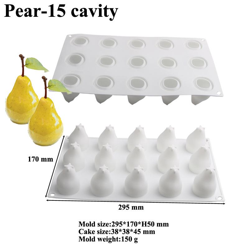 3D Pear French Mousse Cake Silicone Mold for DIY Desserts