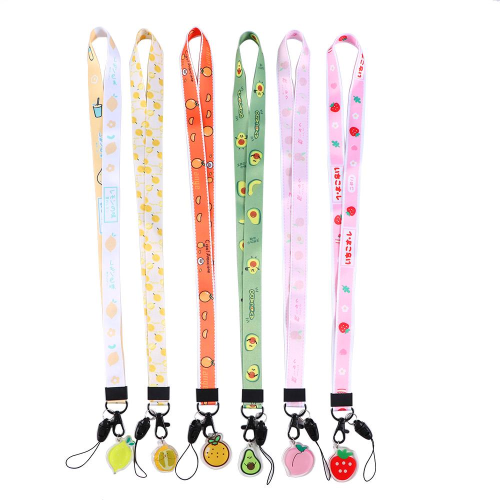 Neck Strap Long Lanyard Cell Phone Lanyard Fruit Lanyard Mobile Phone Straps Keychain Lanyards