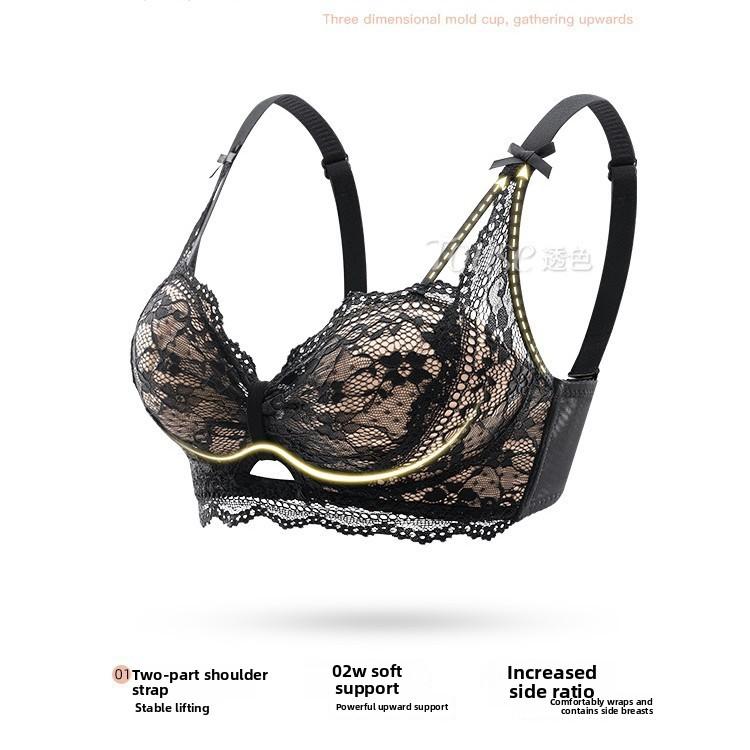 Verano Femenino Sexy Encaje Recoge Par de Senos Para Prevenir la Caída Pecho Pequeño Recoge Para Mostrar Grande Ropa Interior