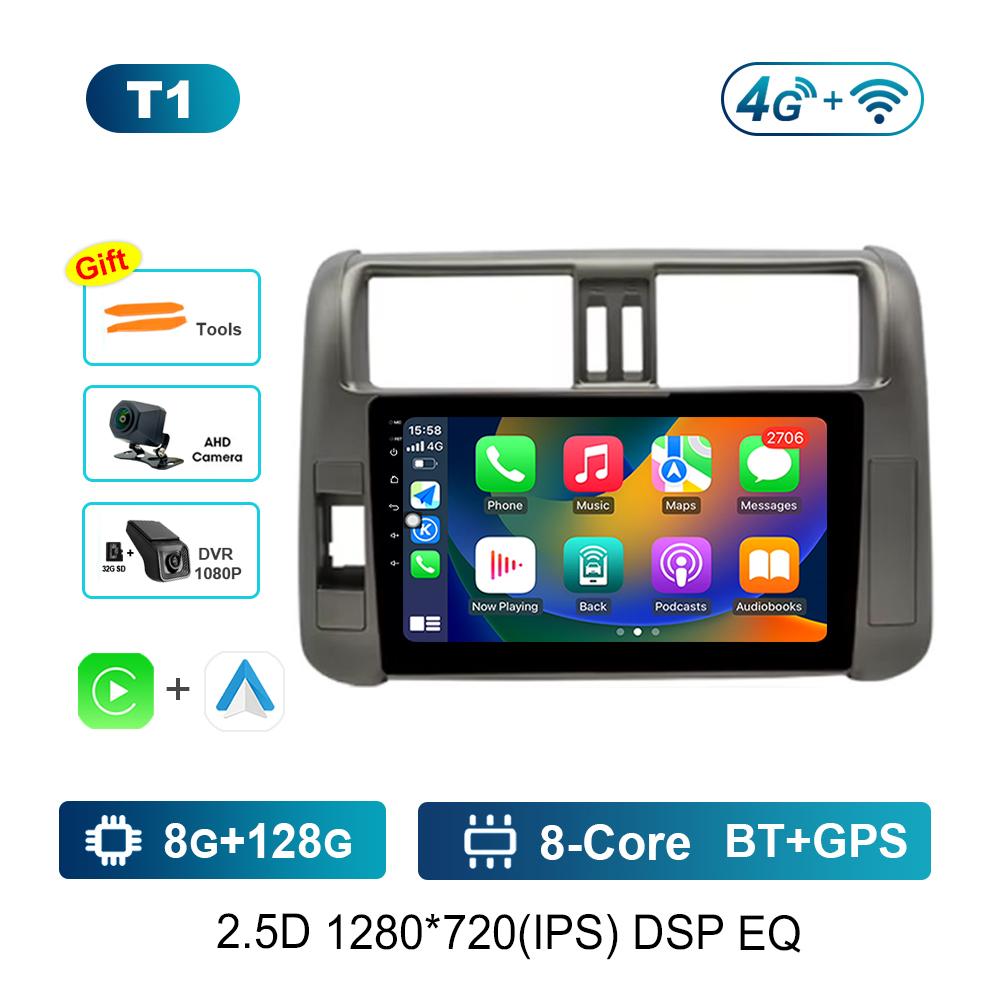 9 Inch Car Radio Multimedia Player for Toyota Prado 2009 - 2013 Android System GPS Navi WiFi BT 4G Carplay Head Unit Auto Tools