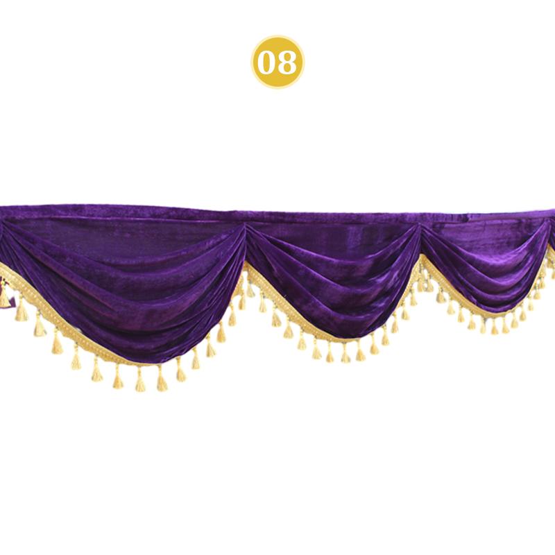 

2/3 Meter Velvet Party Valance Drape Panel Wedding Backdrop Decor Curtain Swag Stage Background Drapery Table Skirt Curtain Head 2M