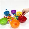 Toys for Toddlers, Color Sorting Bowls Set with Tongs and Pom Poms, Fine Motor Skills Preschool Learning Activity for Hand-Eye Coordination