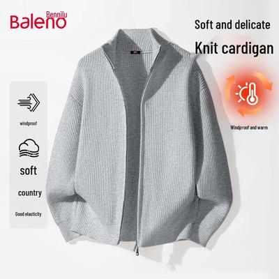 Baleno Herren Schwergewicht Stehkragen Reißverschluss Pullover