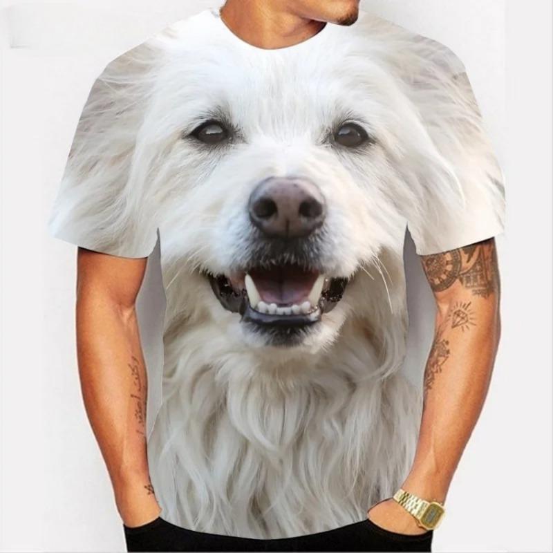 3D Print Sports  Breathable Men T-shirt Animal Dog Pet Loose Street Outdoor Casual Parent-child Short S