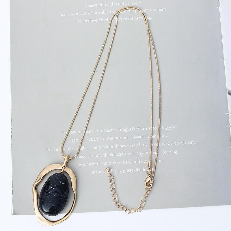 Ladies Brushed Fashion Metal Long Retro Simple Necklace Sweater Chain