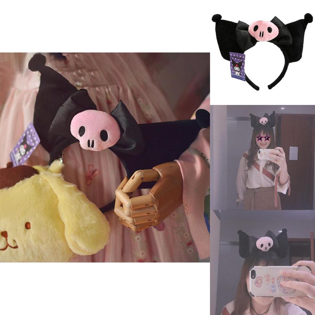 Carina fascia per orecchie Kuromi Fascia per capelli in peluche Per costume Kawaii e Cosplay Regali per ragazze