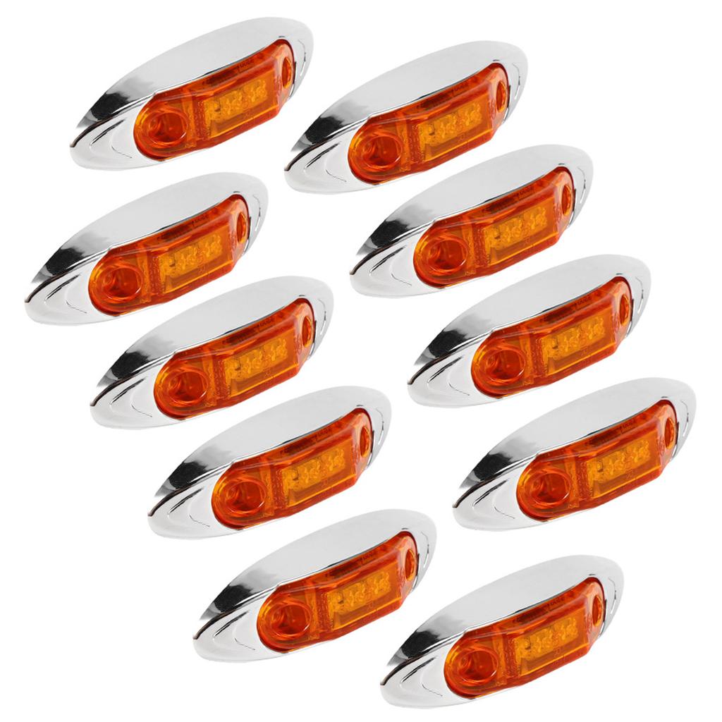10 Stück 3LED Seitenmarkierungsleuchte Wasserdicht Staubdicht Piranha Lampe für LKW Anhänger LKW Bernstein